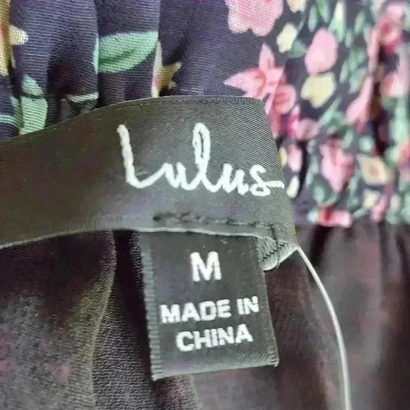 NWT Lulus Neva Navy Blue Floral Print Off The Shoulder Maxi Dress - Picture 6 of 8